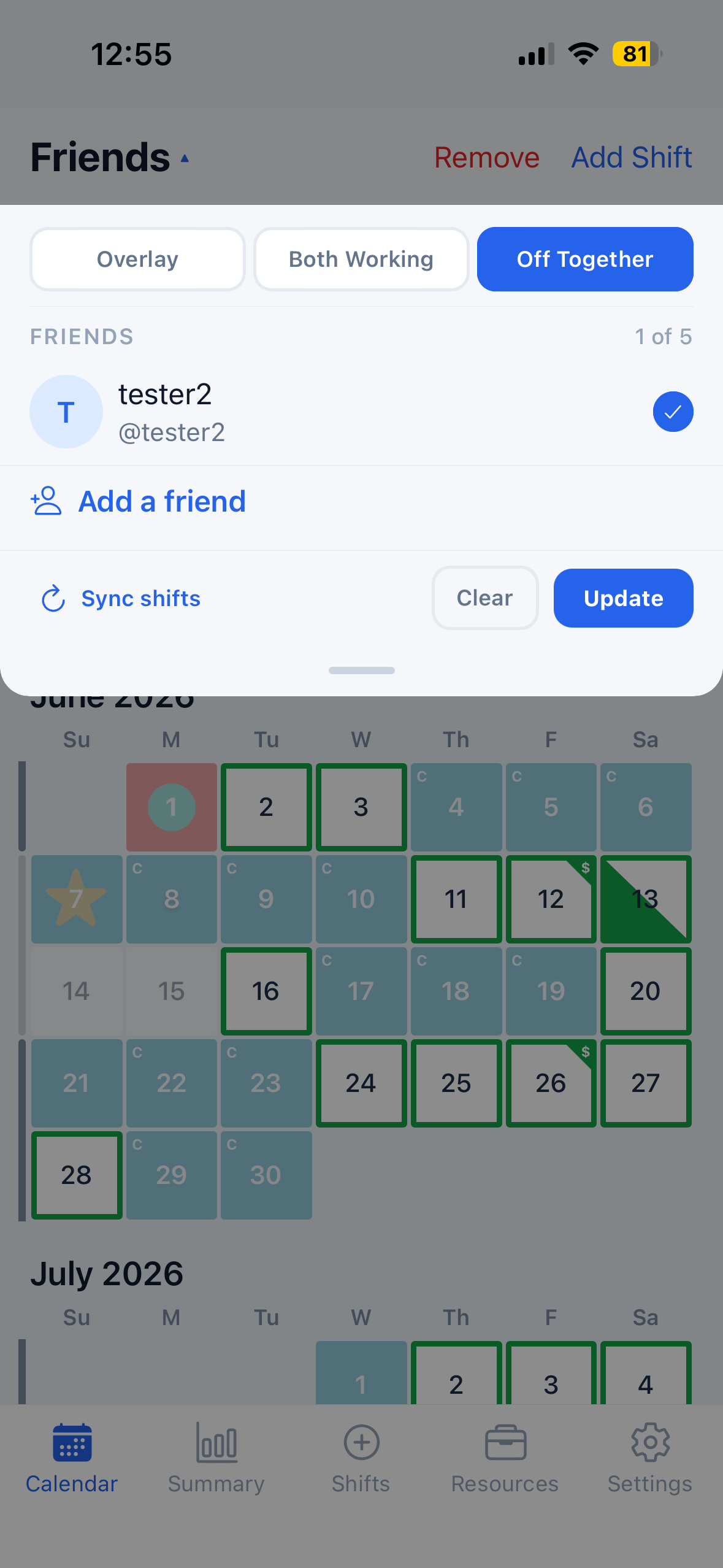 BadgeBoard Friends screen